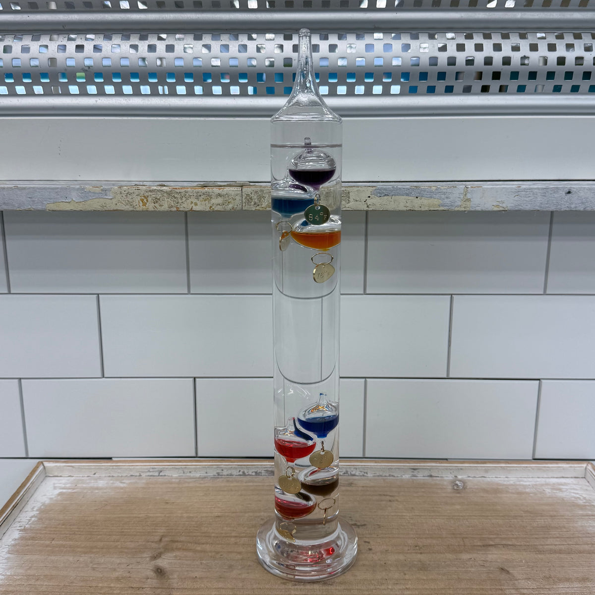 Galileo Thermometer 15 Inch Colorful Floating Glass Bulbs