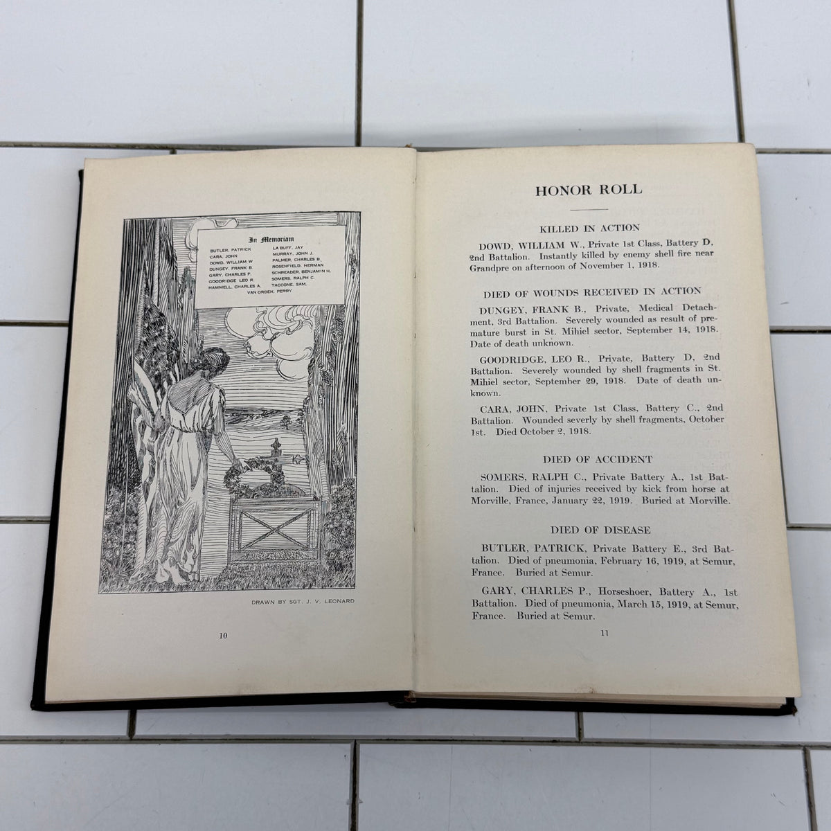 Memories of the 309th Field Artillery WWI Book 1920