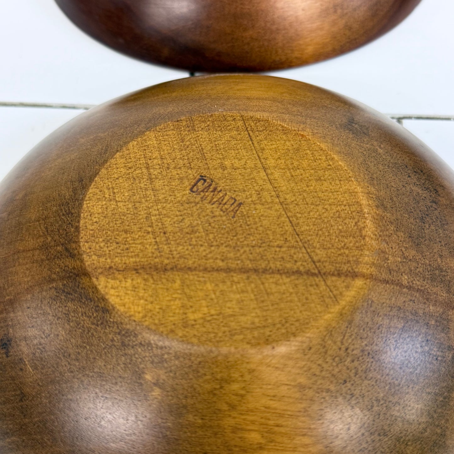 Handcrafted Canadian Wooden Bowls Set of 6 Vintage Rustic
