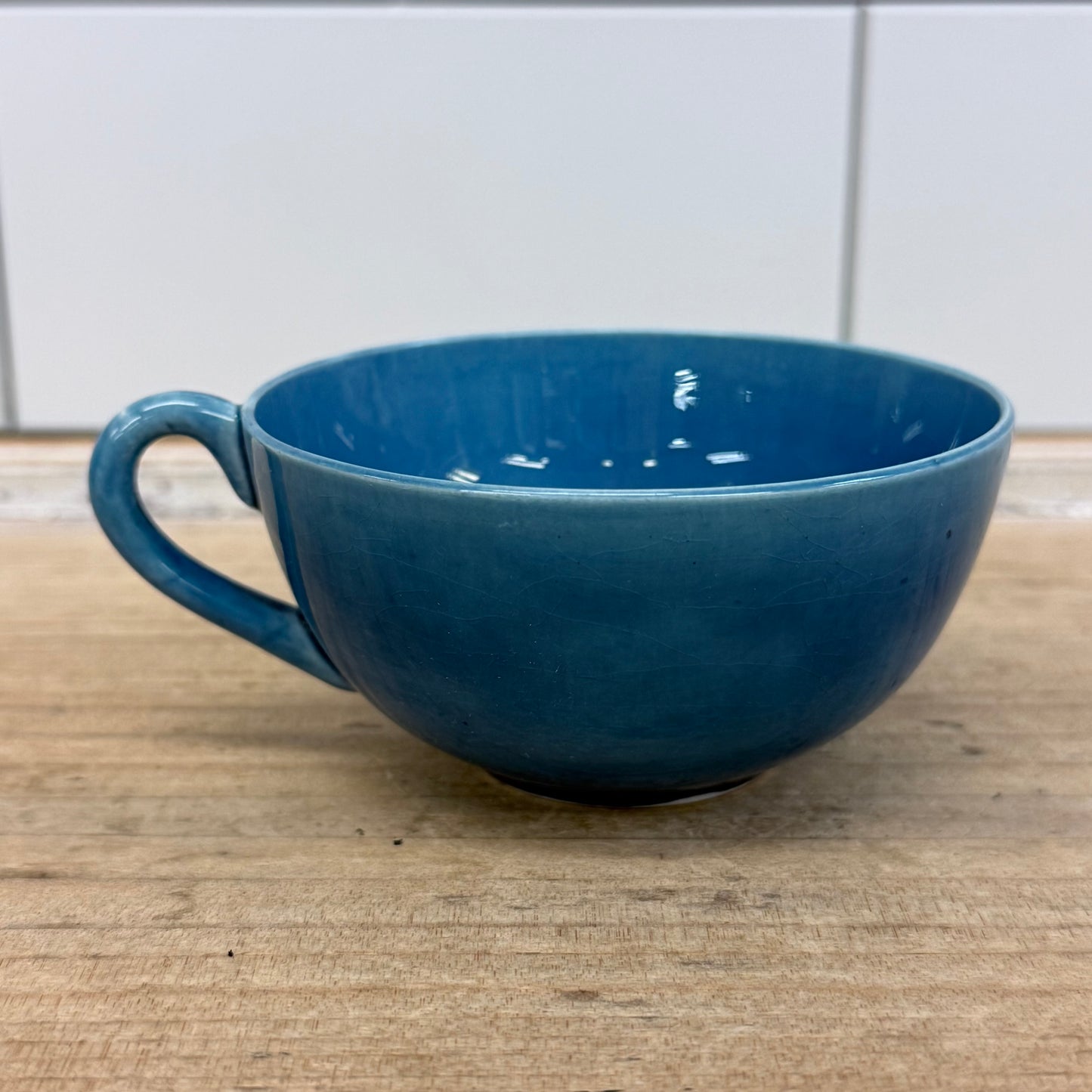 Japanese Blue Glazed Porcelain Tea Set 18 Piece Mid Century