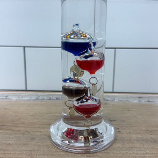 Galileo Thermometer 15 Inch Colorful Floating Glass Bulbs