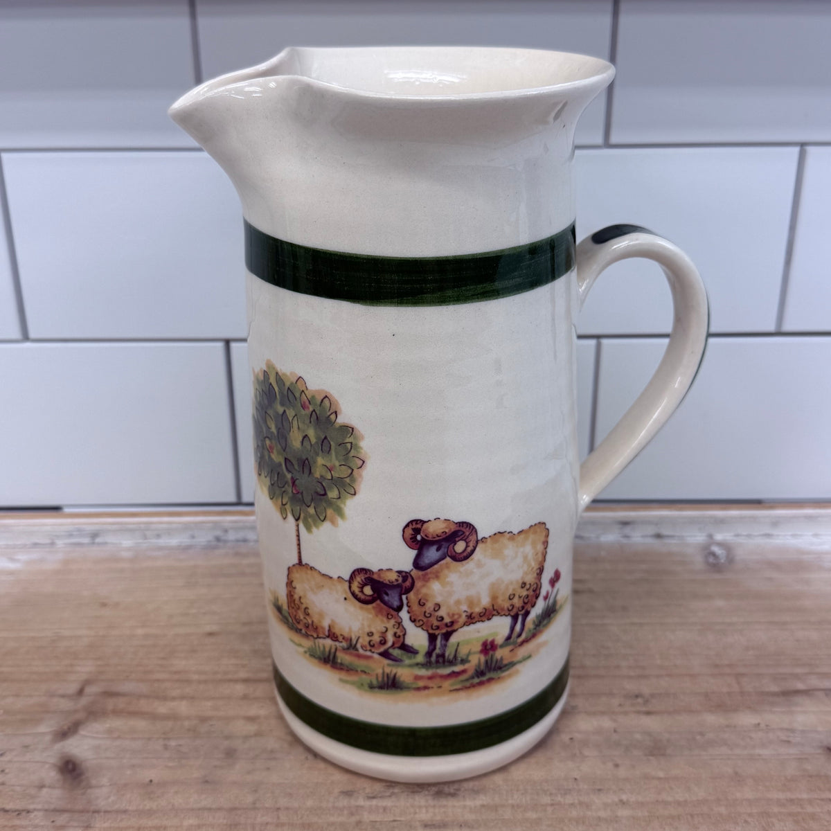 Tranquilline Etruria England Sheep Pottery Pitcher Antique 1920s