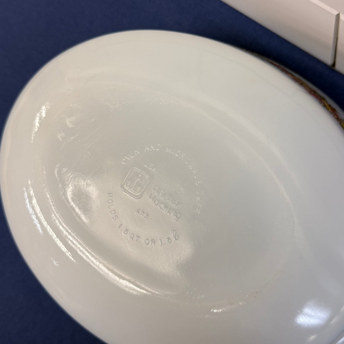 Fire-King Vegetable Pattern Casserole Dishes Set of 2 Vintage