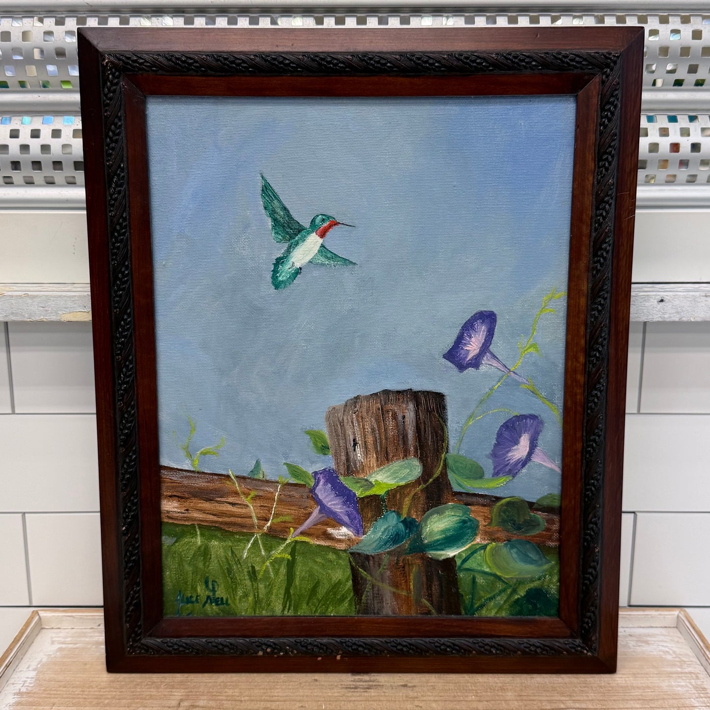 Alice Nell Firth Original Hummingbird Painting Signed