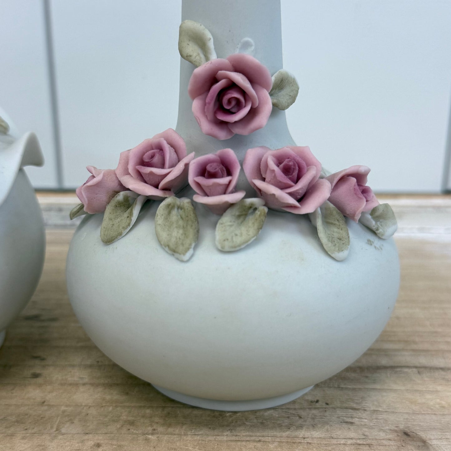 Arnart Bisque Porcelain Rose Vanity Set of 4