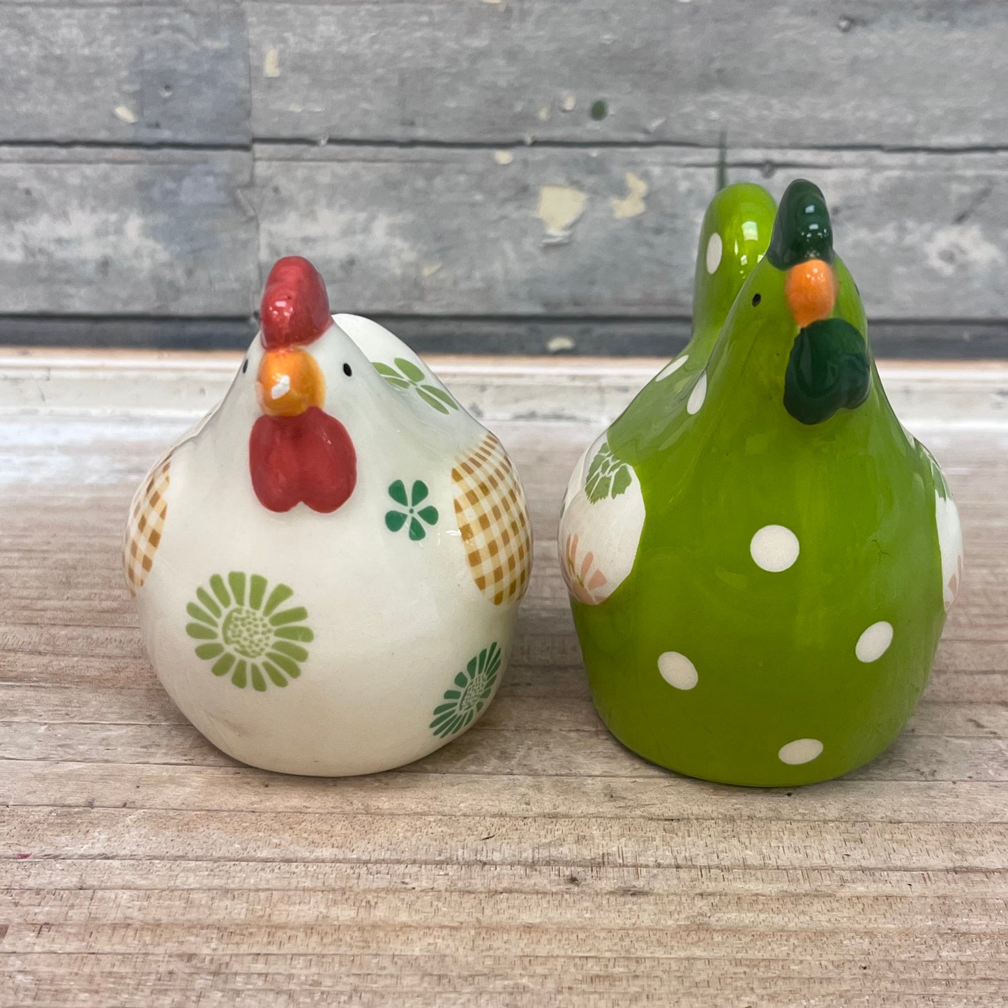 Patchwork Chicken Salt & Pepper Shaker & Jar Set
