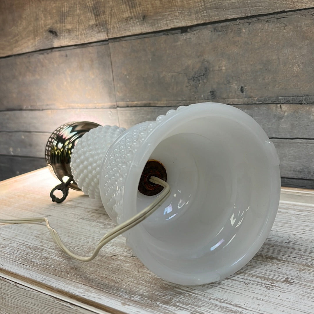 Vintage Hobnail Milk Glass Hurricane lamp