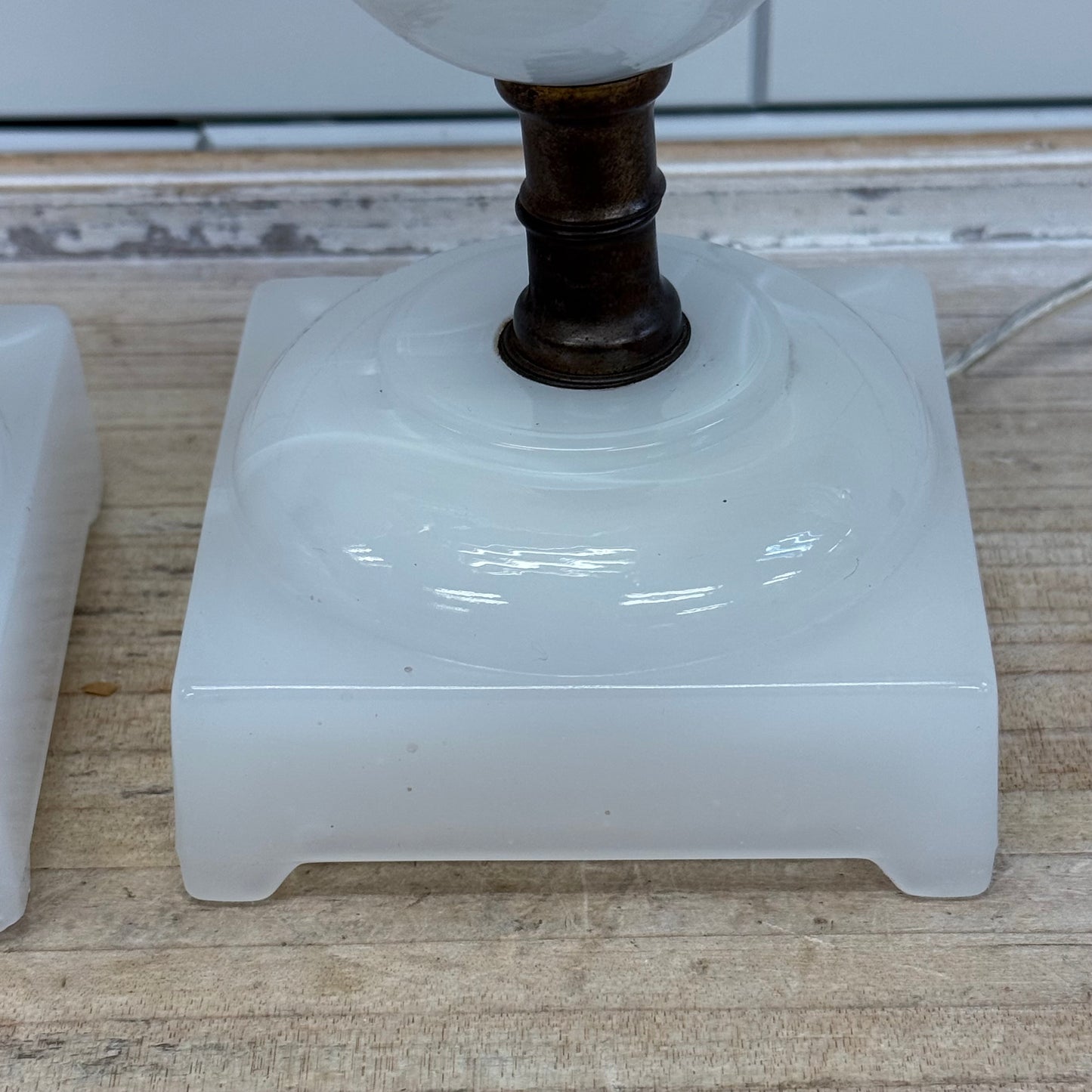 Vintage Milk Glass Accent Lamps Set of 2