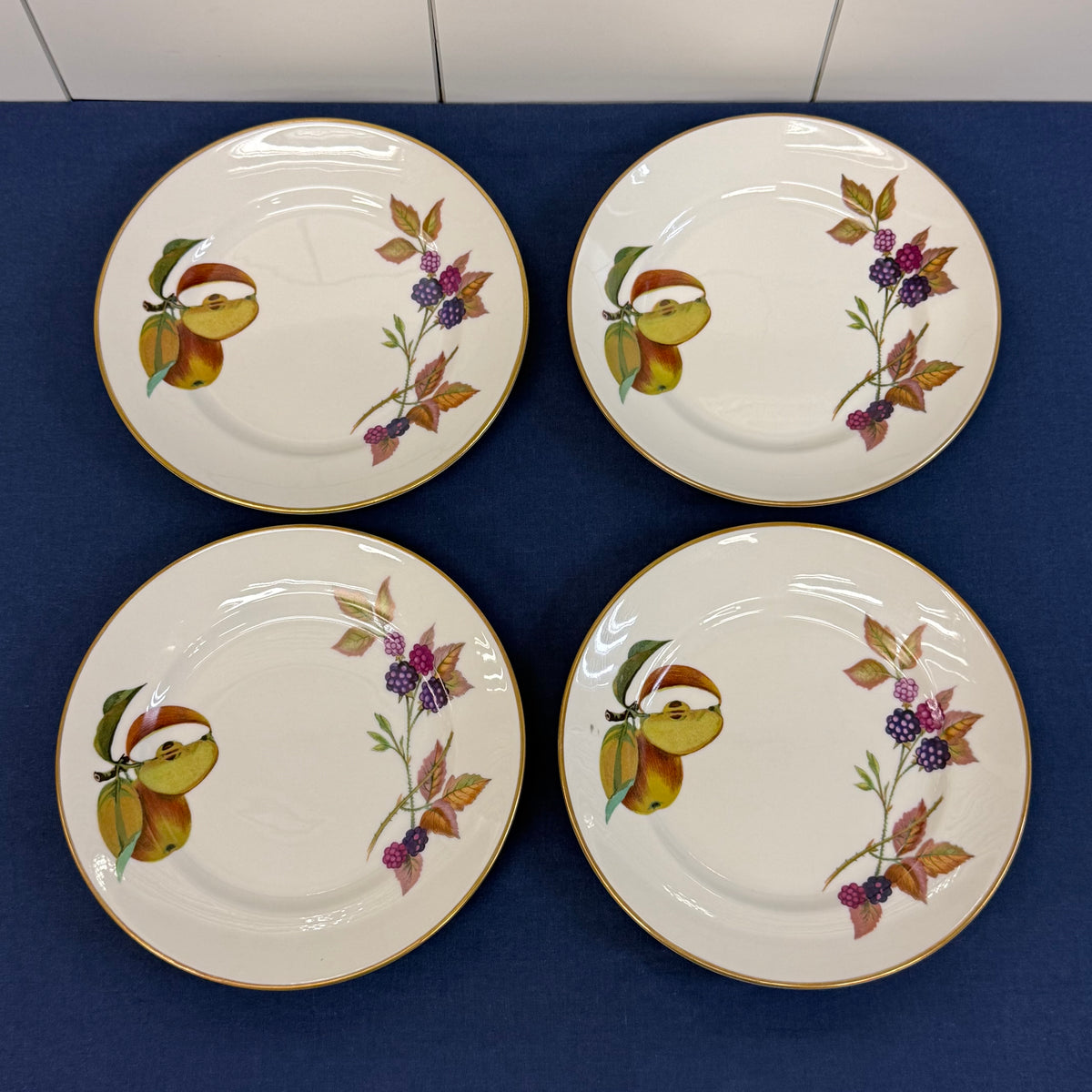 Royal Worcester Evesham Gold Fruit Plates Set of 8