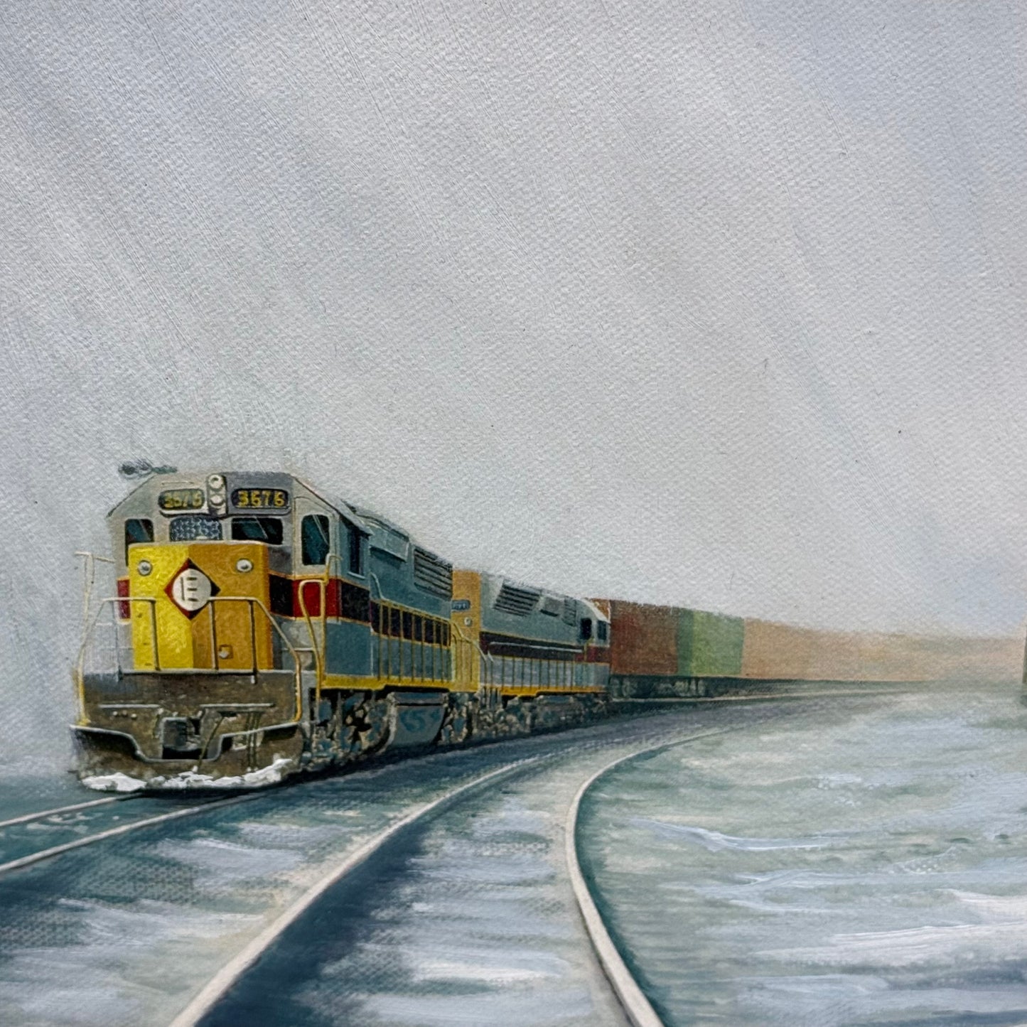 Robert L Hunt Conrail 77 Signed Giclee Train Art #8/200 2000