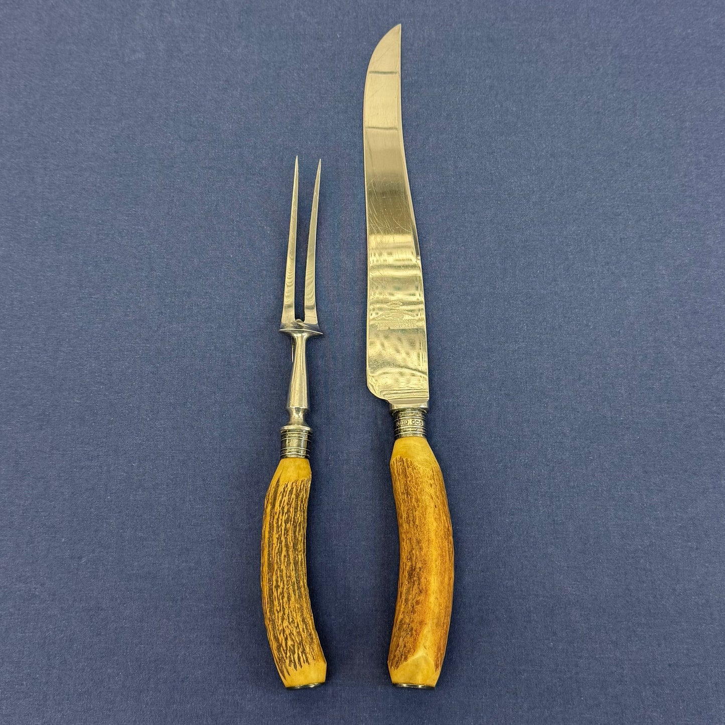 George Ibberson & Co. Carving Knife & Fork, Antler Handle