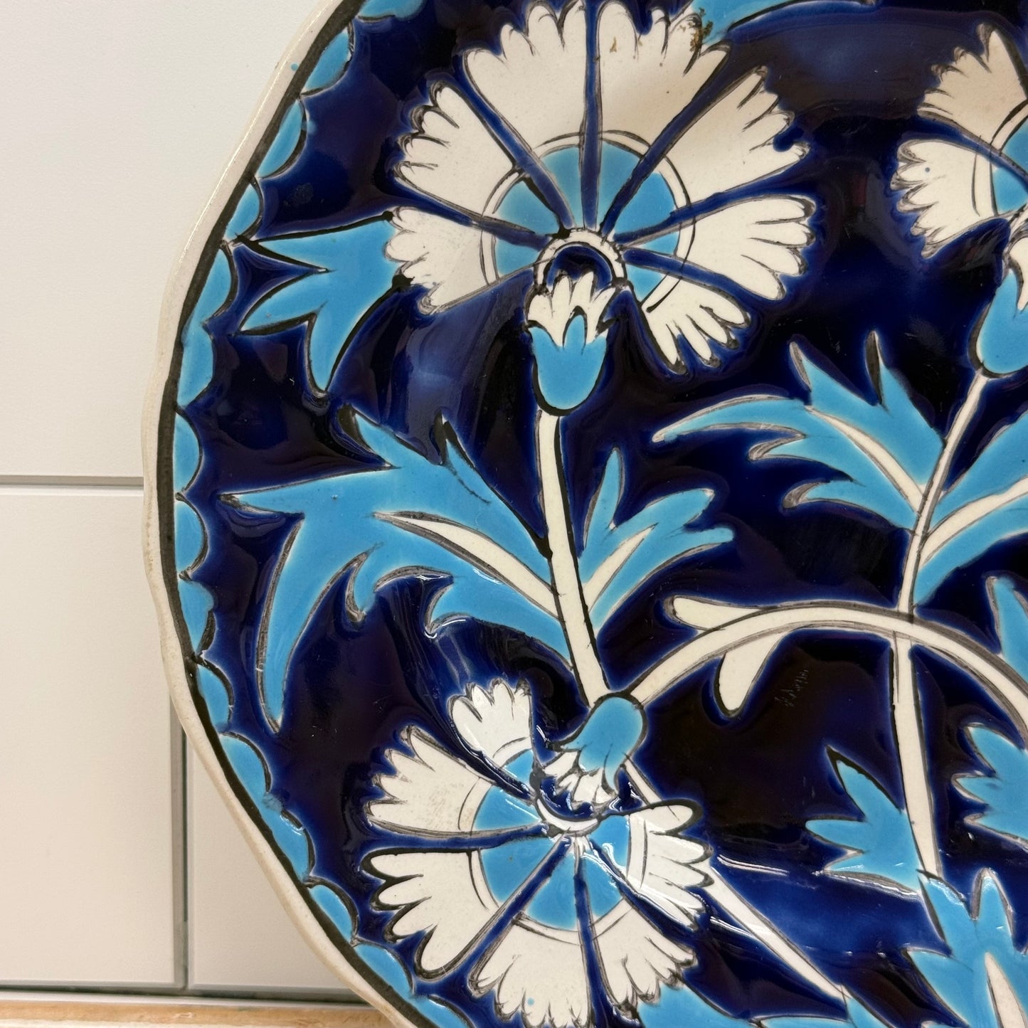 Lindos Pottery Greece Hand Painted Floral Plate 7” Ceramic