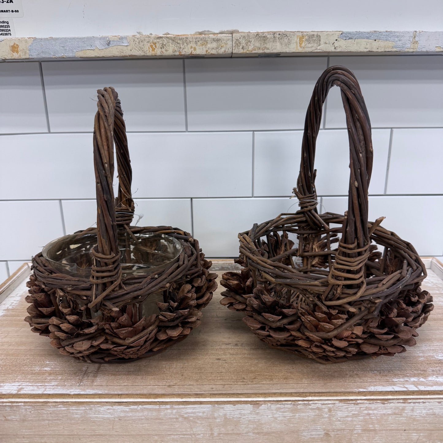 McCann Brothers Rustic Woven Pine Cone Basket