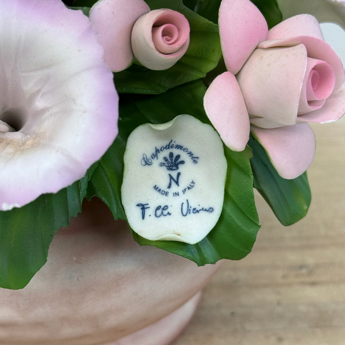 Capodimonte Italy Porcelain Floral Bouquet