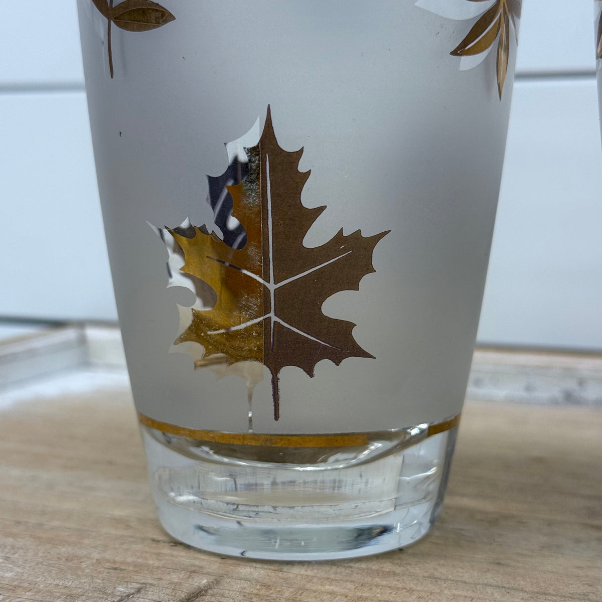 Libbey Golden Foliage Glassware Set of 9 Vintage