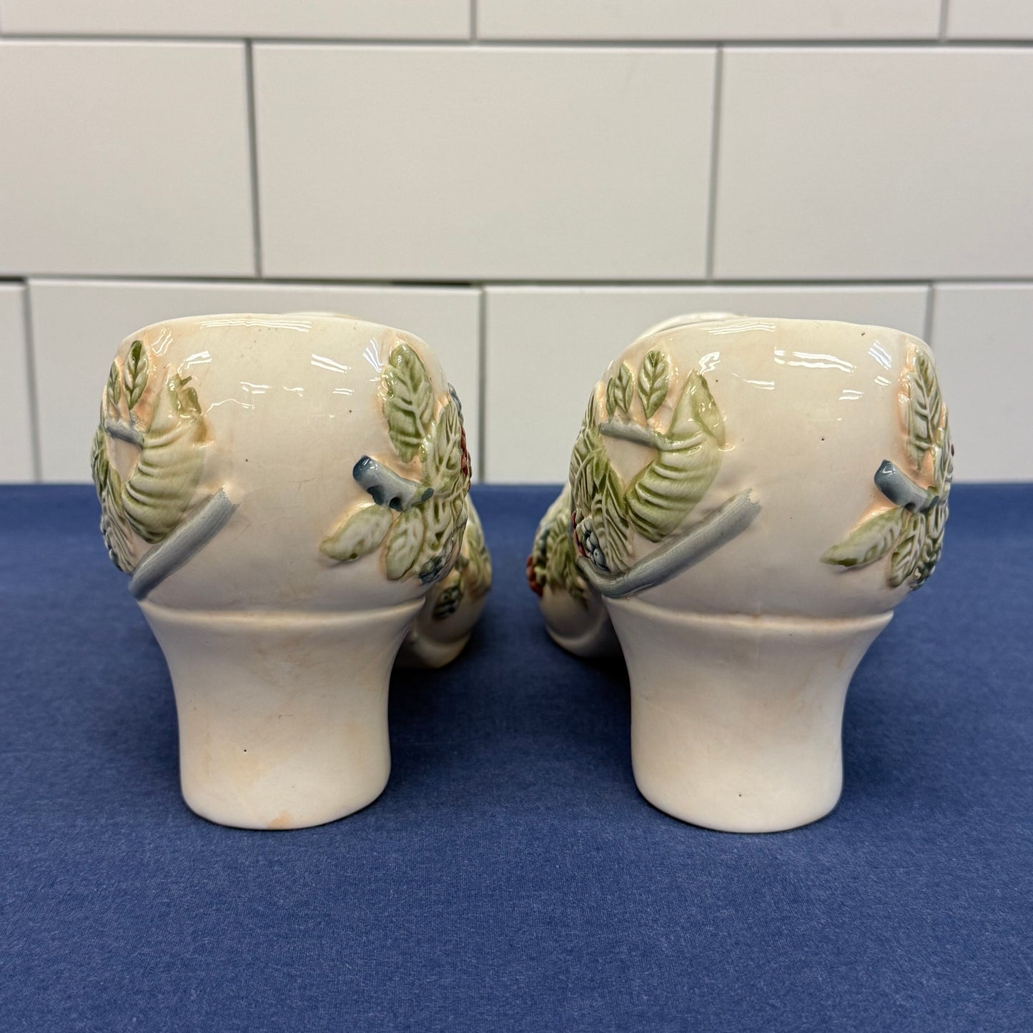W.C.L. China High Heeled Shoe Planters, Ceramic Set of 2