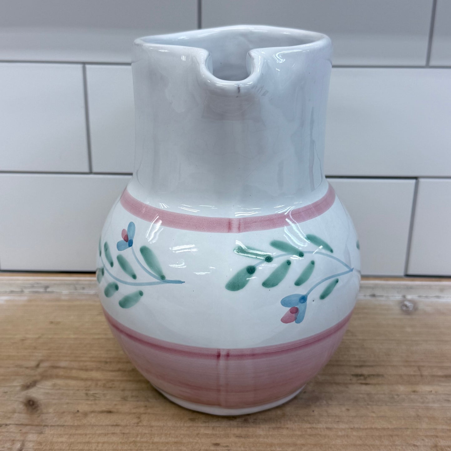 Caleca Italy Ethel Hand Painted Ceramic Pitcher