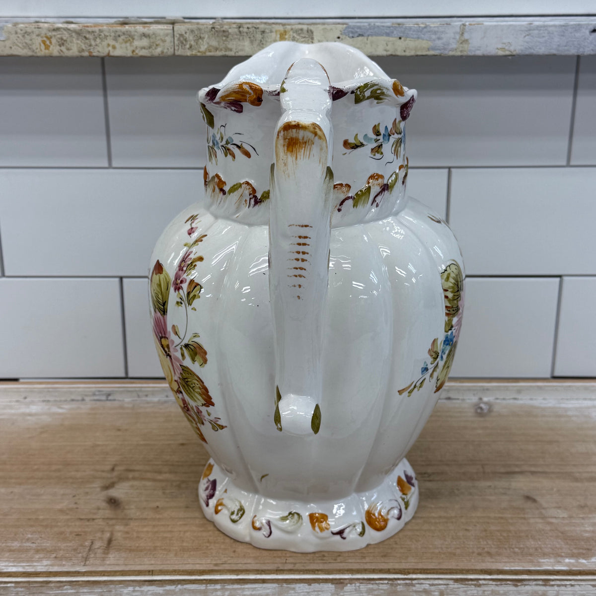 Floral Ceramic Pitcher & Wash Basin Set