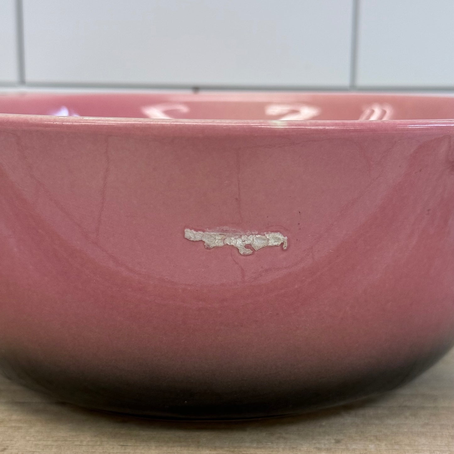 Hull Pottery Pink Divided Serving Bowl 1950s