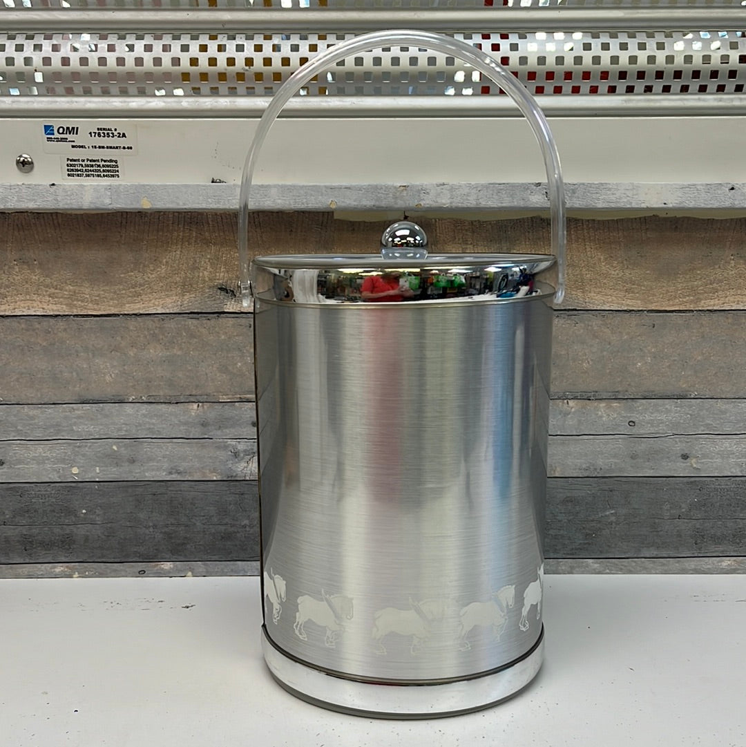 Vintage Georges Briard Chrome & Lucite  Ice Bucket, 1970s