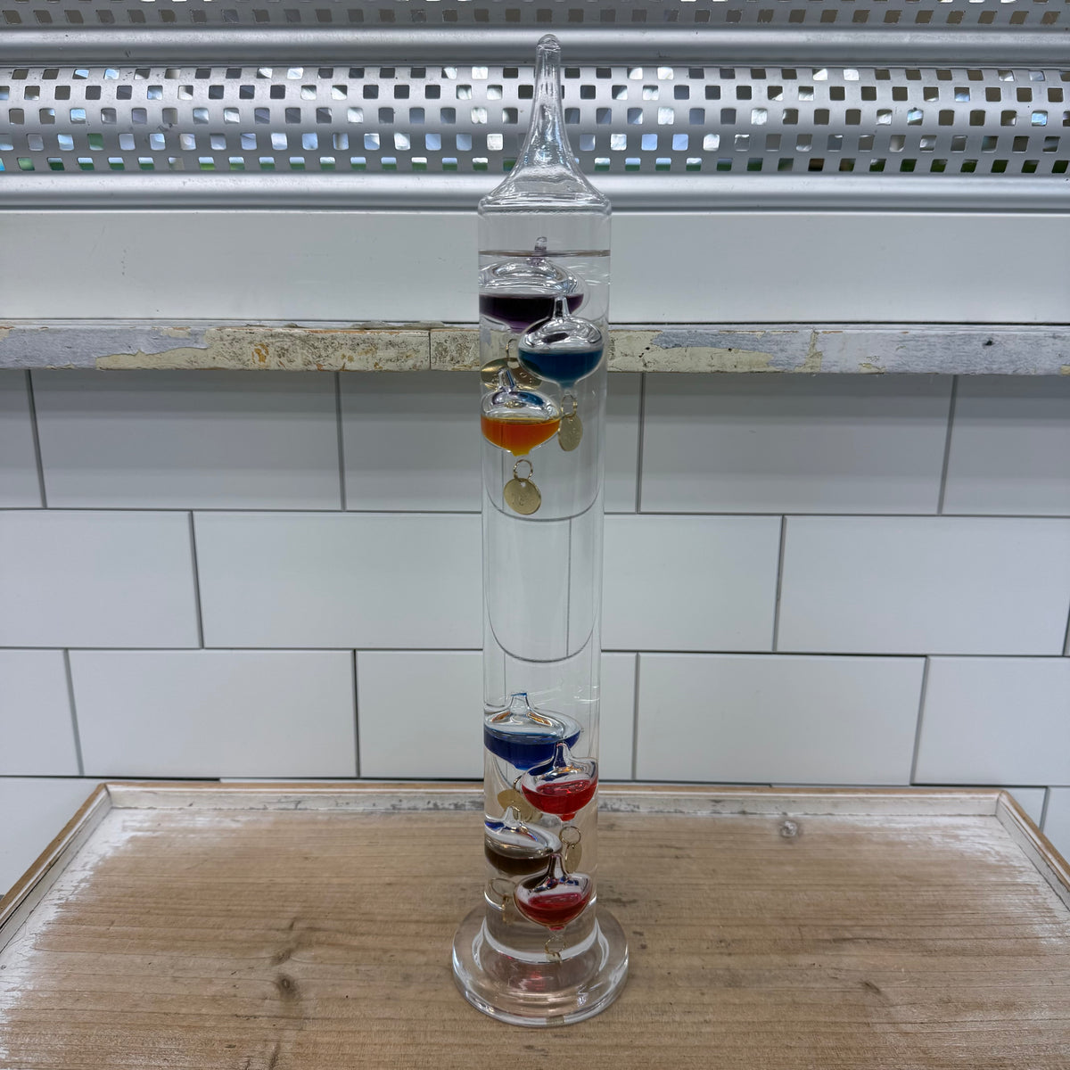 Galileo Thermometer 15 Inch Colorful Floating Glass Bulbs
