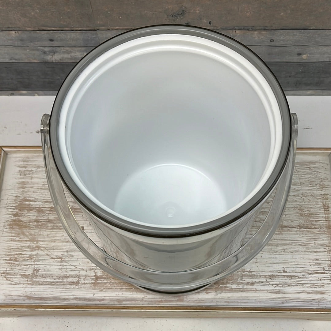 Large Georges Briard Chrome & Lucite Ice Bucket, 1970s