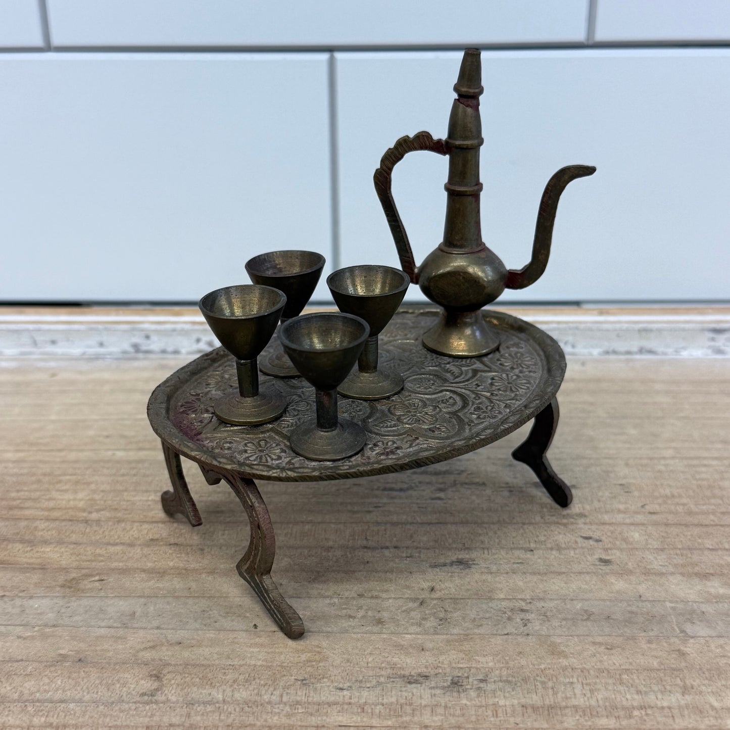 Miniature Brass Dollhouse Furniture & Decor Lot of 14 Pieces