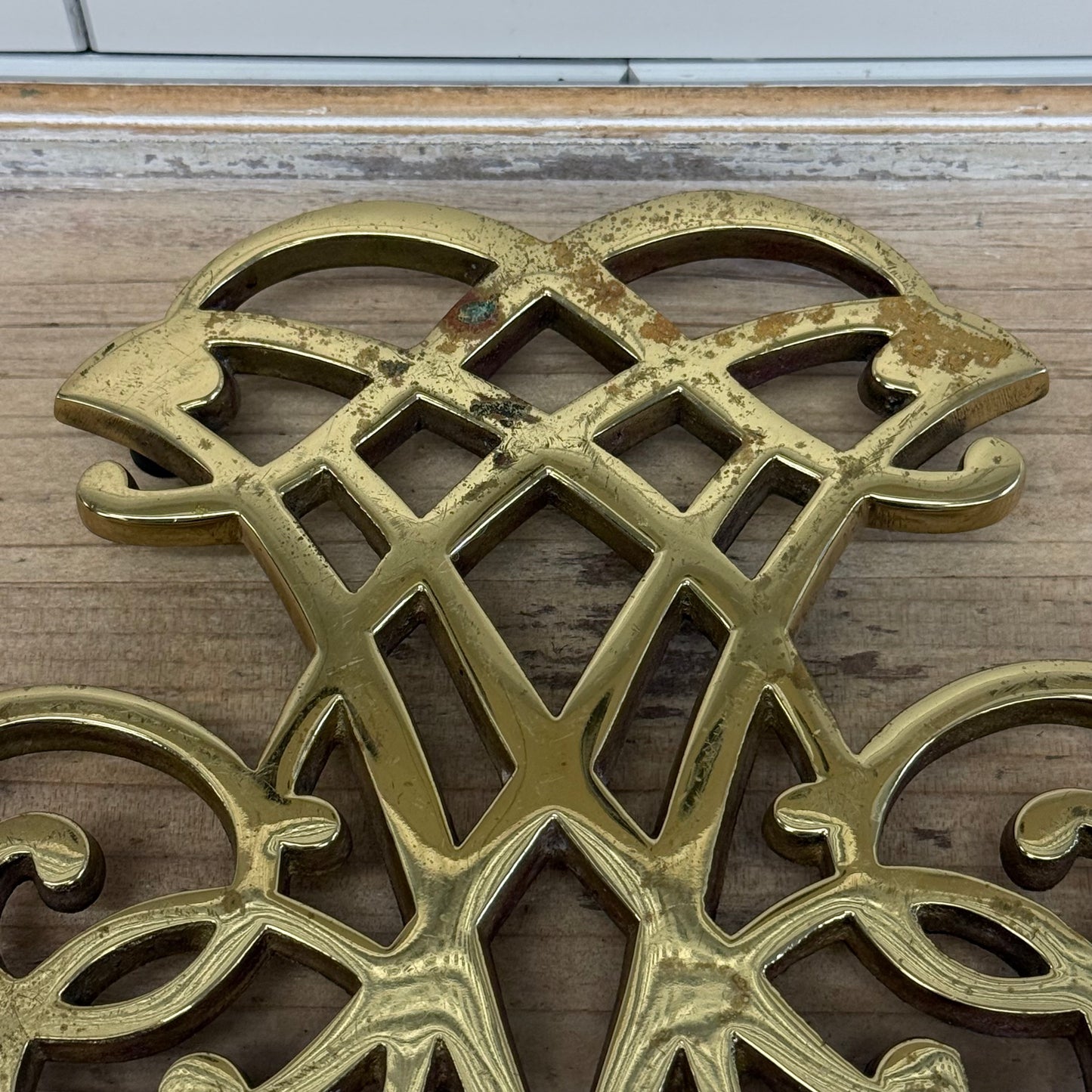 Virginia Metalcrafters Thomas Jefferson Cypher Brass Trivet 1957