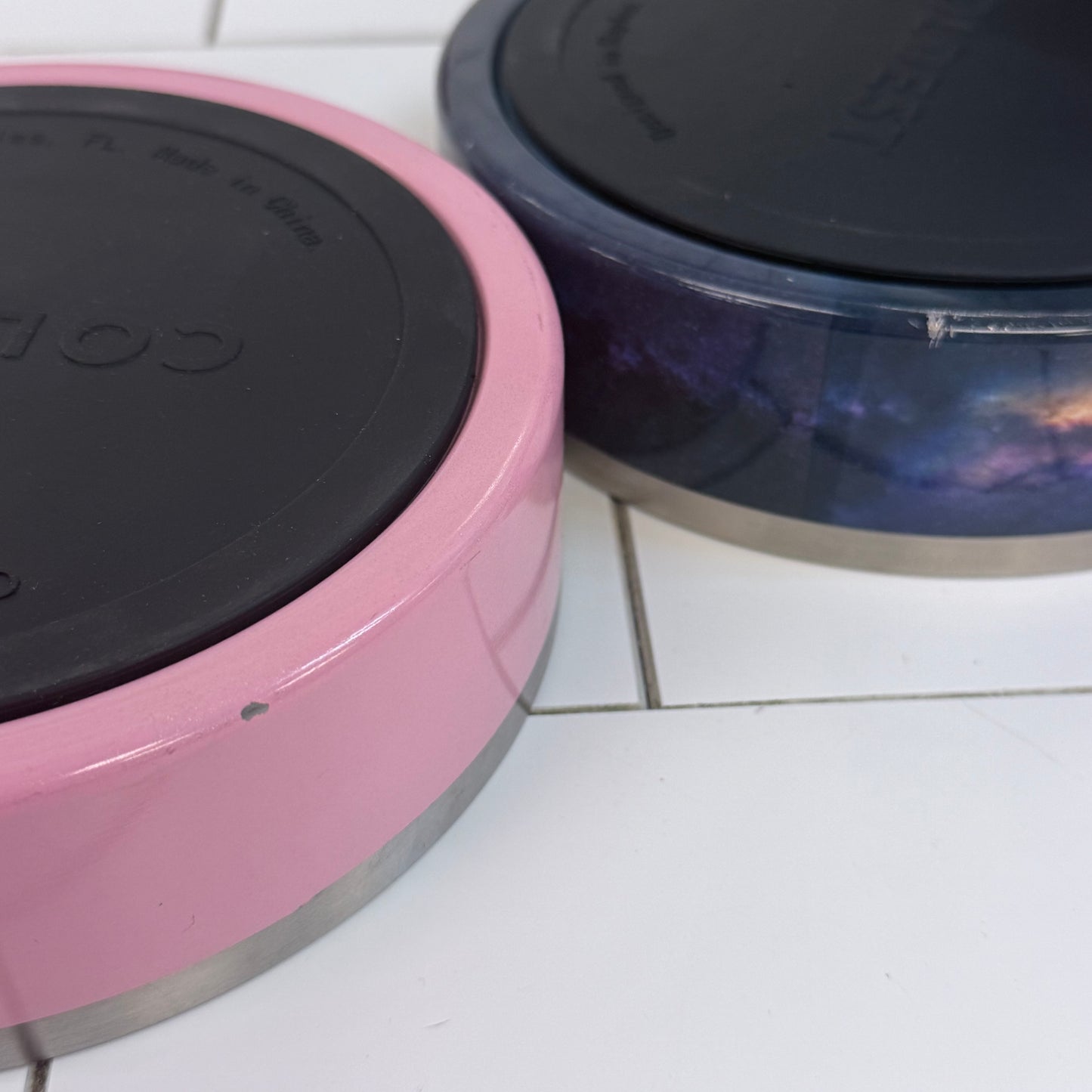 The Coldest Stainless Steel Pet Bowls Set of 2 Galaxy Pink 7”