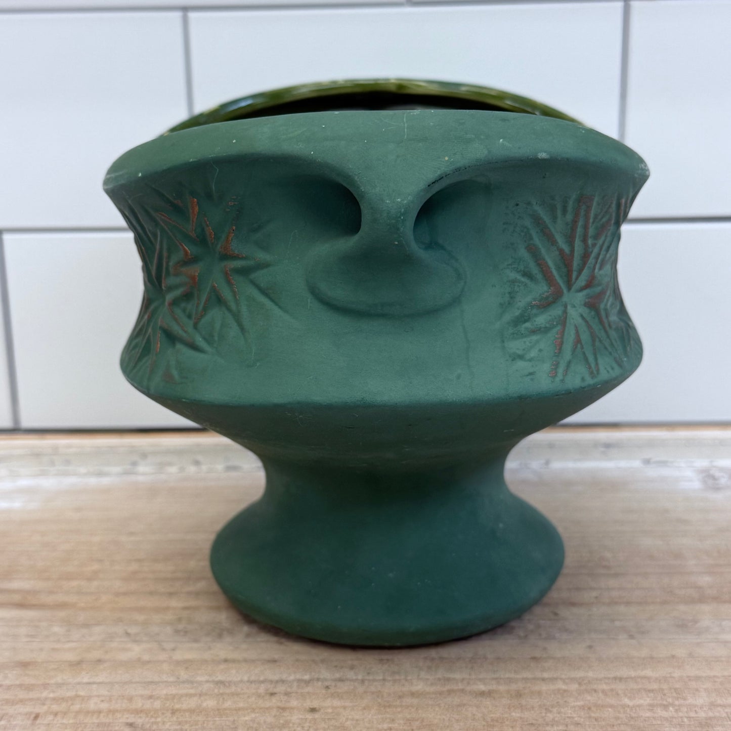 McCoy Planter Atomic Starburst Pottery Dish, 1968