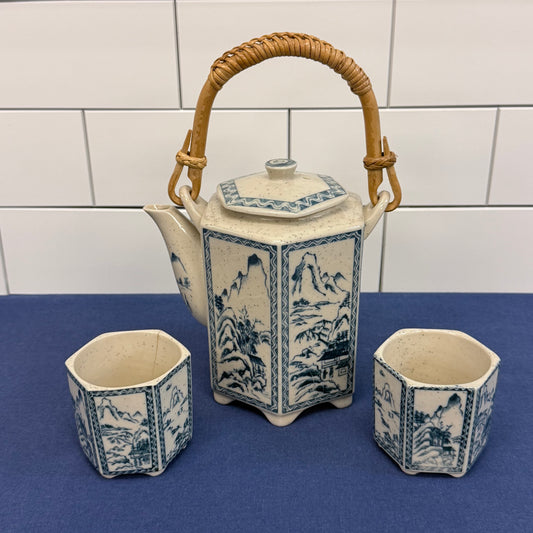 Blue White Landscape Porcelain Tea Set