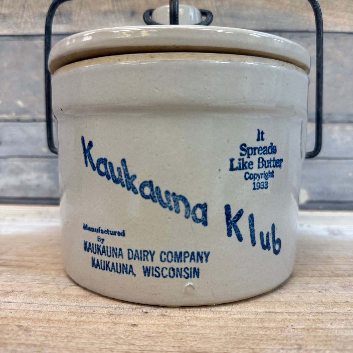 Kaukauna Klub Stoneware Crock with Lid, 1960s