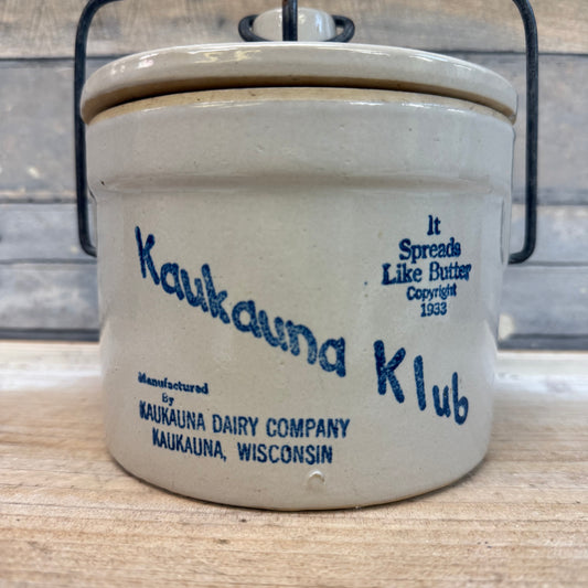 Kaukauna Klub Stoneware Crock with Lid, 1960s