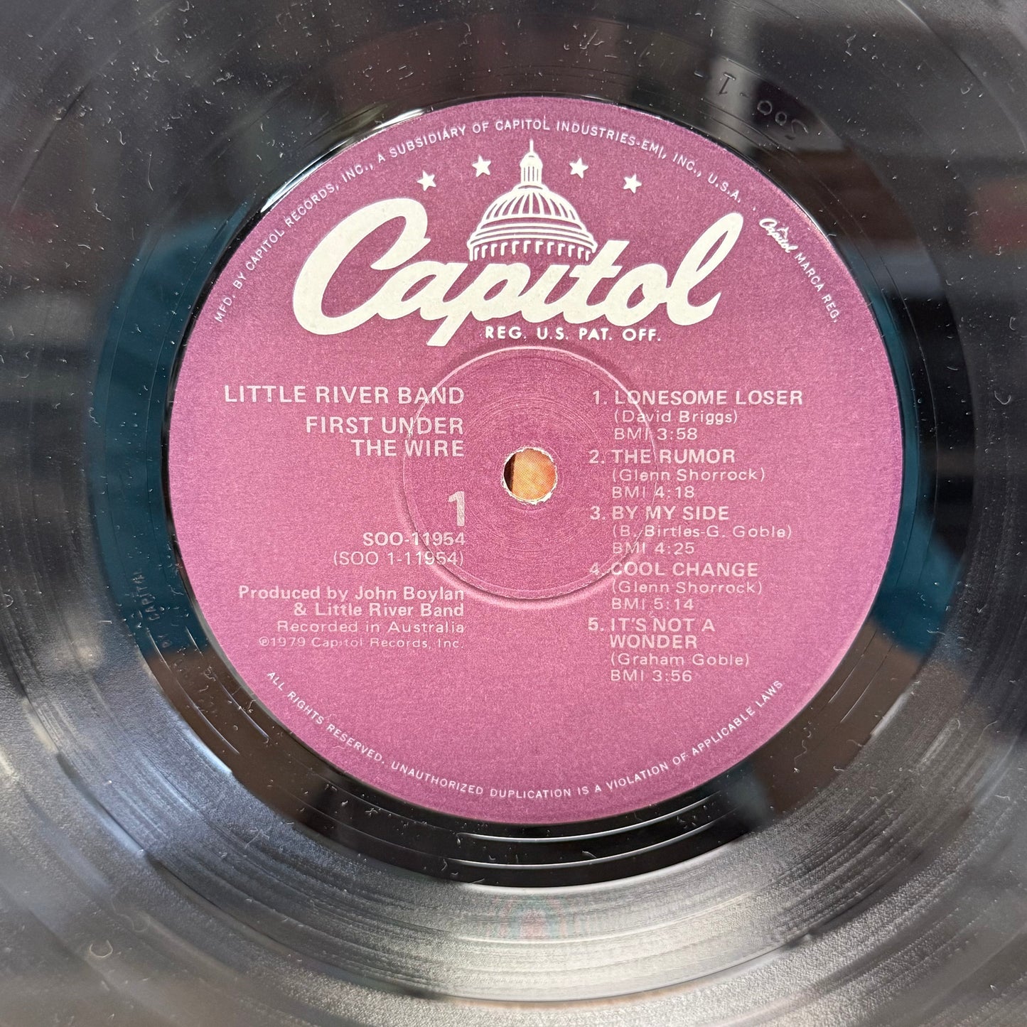 Little River Band First Under the Wire Vinyl LP 1979 #SOO-11954