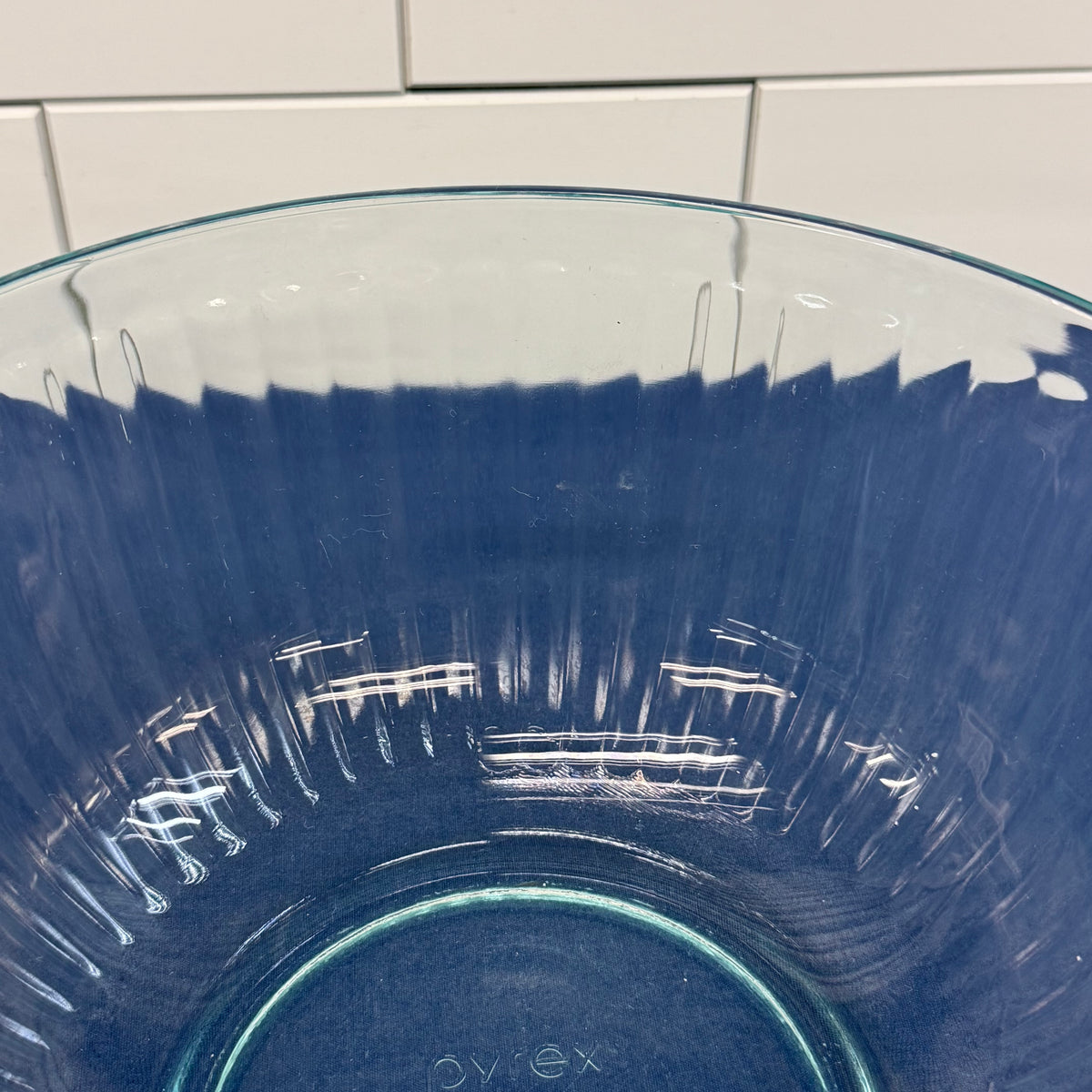 Pyrex Aqua Ribbed Mixing Bowls Set of 4 Vintage 1990s