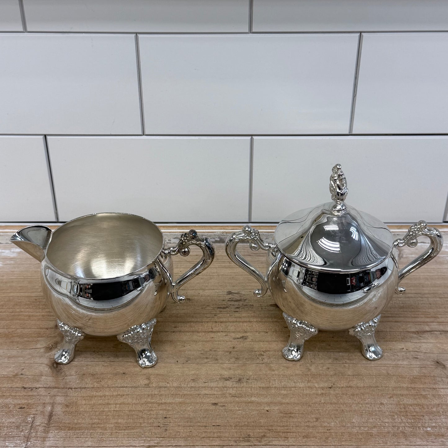 Vintage Silverplate Coffee Tea Service Set with Tray Box