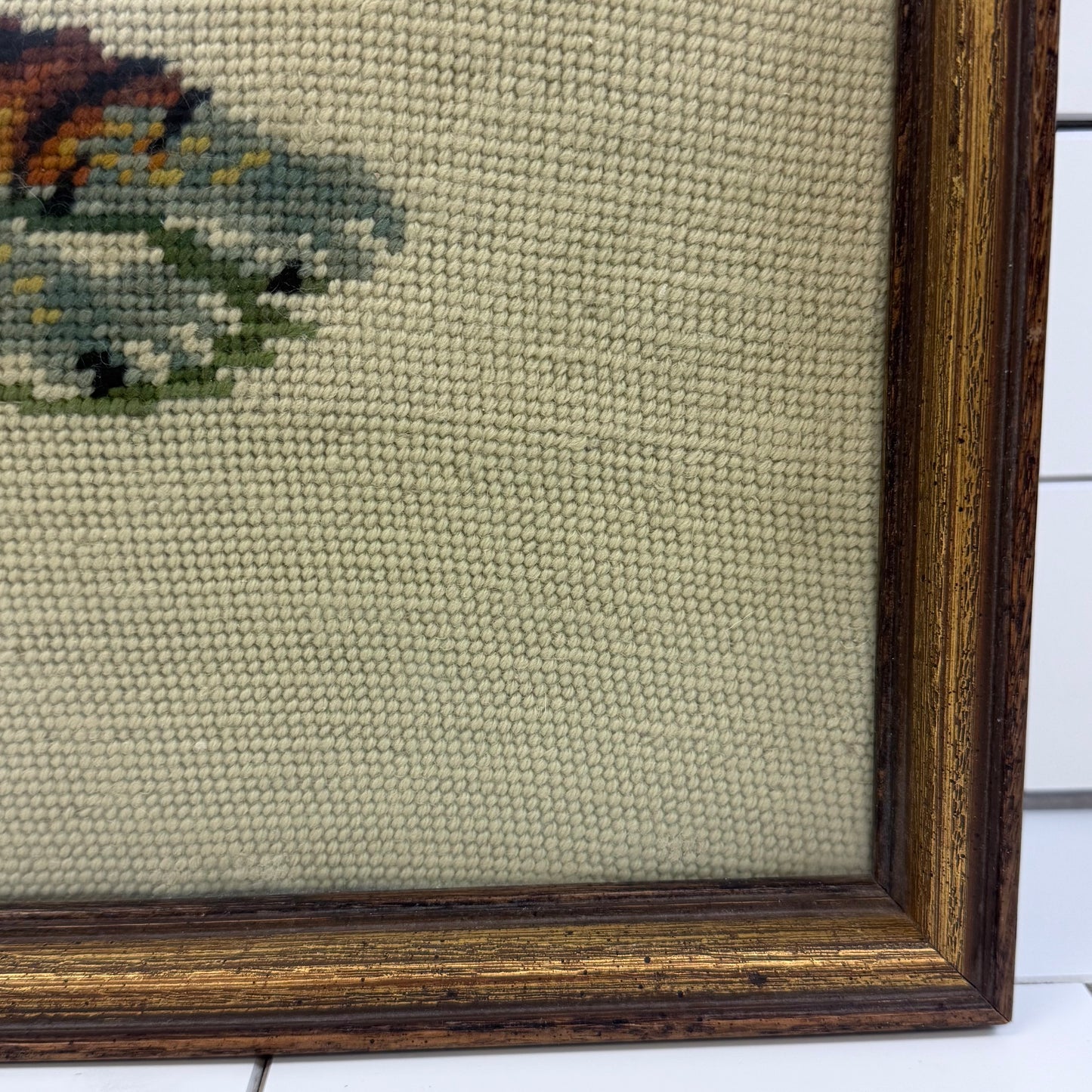 Tiger Needlepoint Framed Textile Wall Art