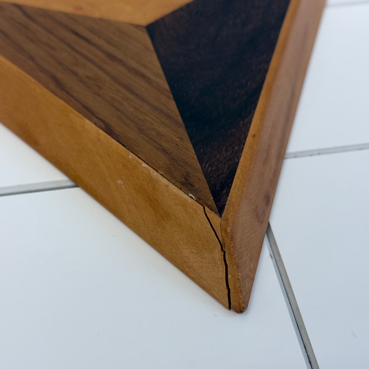 Triangular Dishes, Wood Set of 7