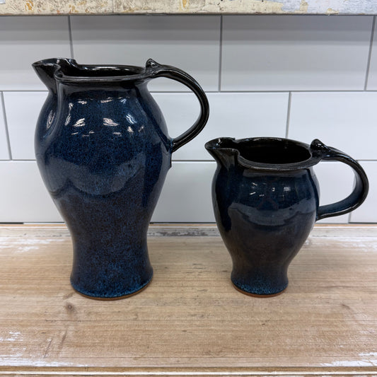 Studio Art Pottery Pitchers Signed Suki Glazed Set of 2