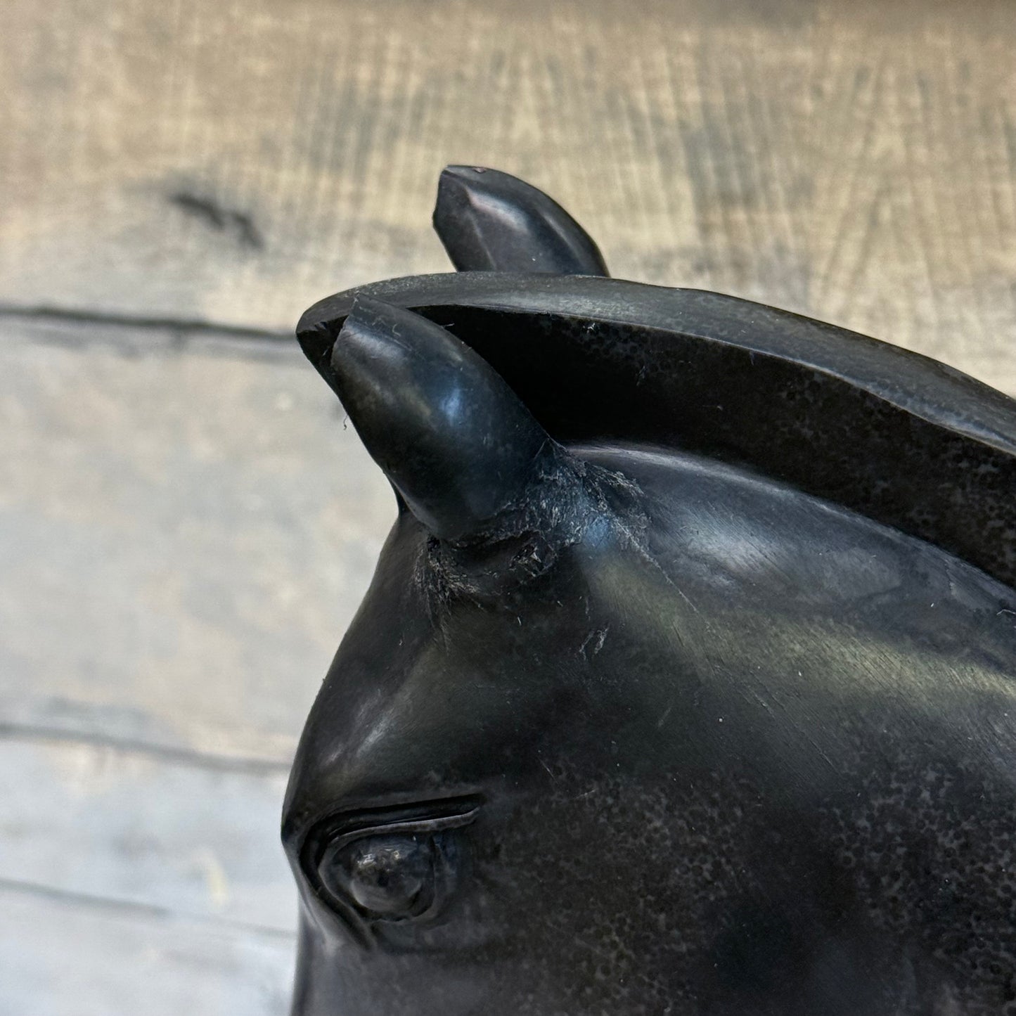 Carved Marble Horse Head Bookends, Set of 2