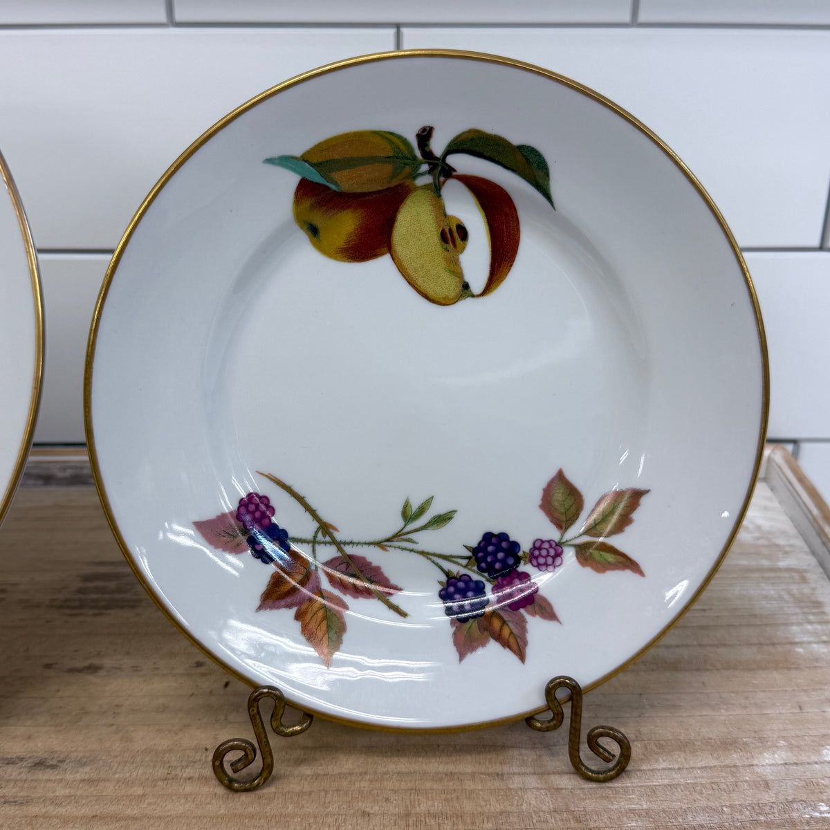 Royal Worcester Evesham Gold Fruit Plates Set of 8