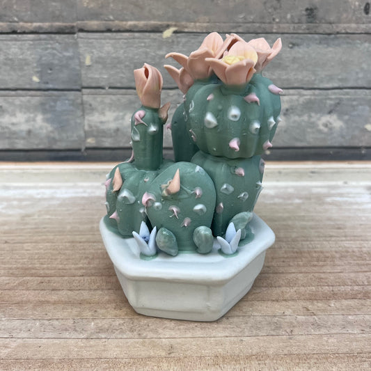 Capodimonte Porcelain Cactus Figurine