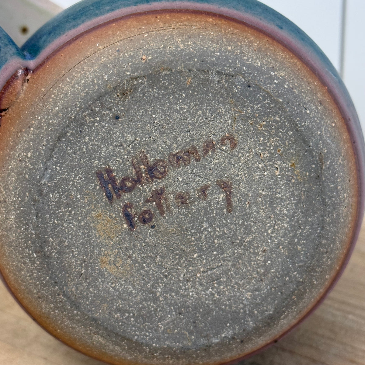 Holloman Signed Studio Pottery Stoneware Pitcher 1980s