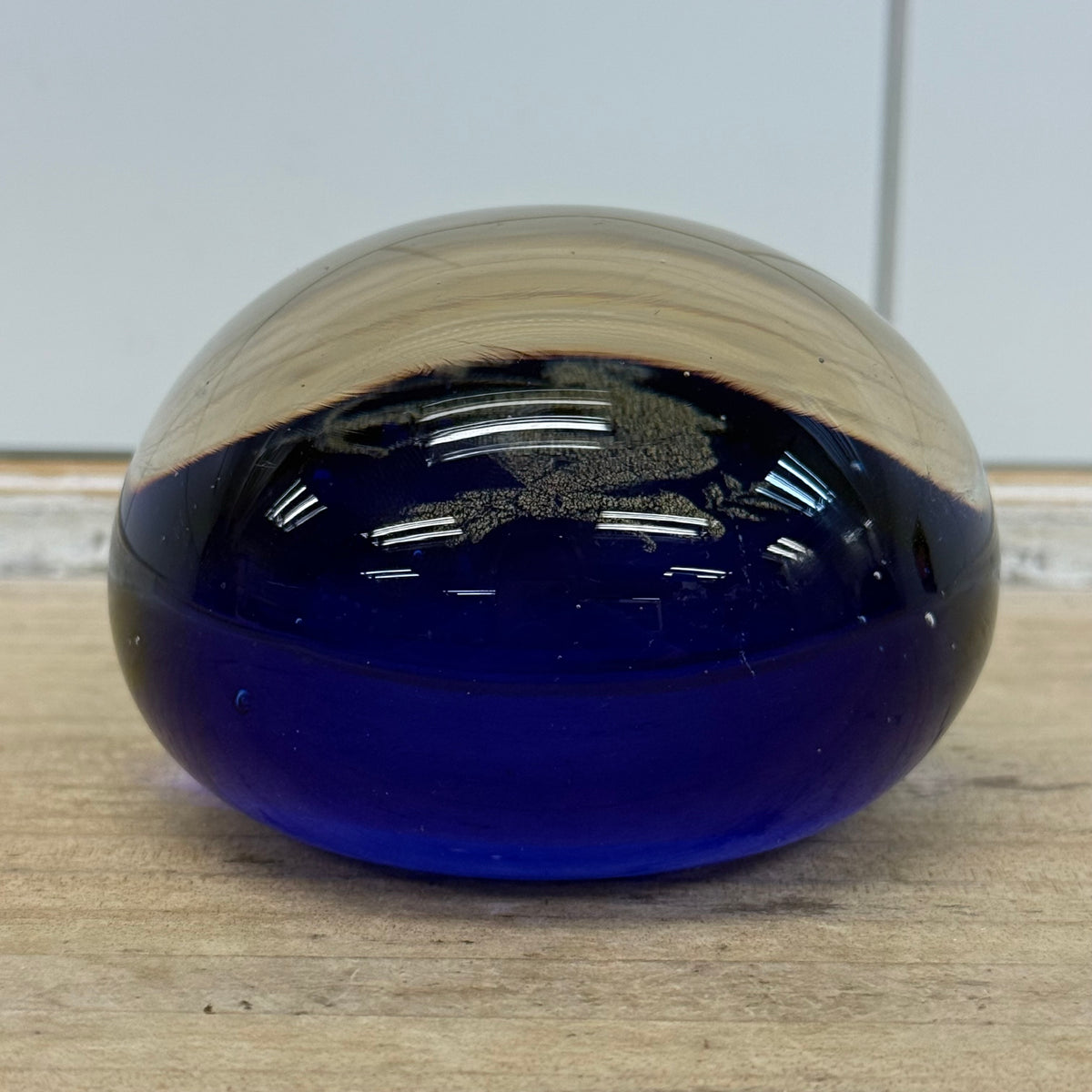 Murano Sagittarius Zodiac Cobalt Blue Art Glass Paperweight 1960s