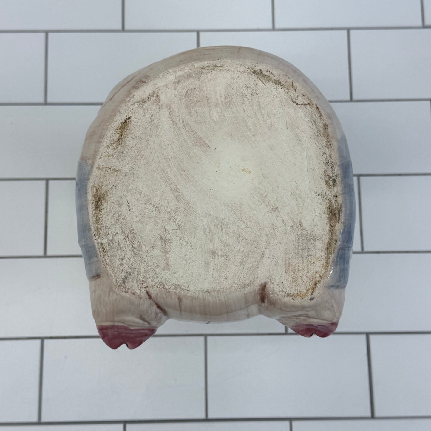 Treasure Craft Farmer Pig Cookie Jar, Ceramic 1960s