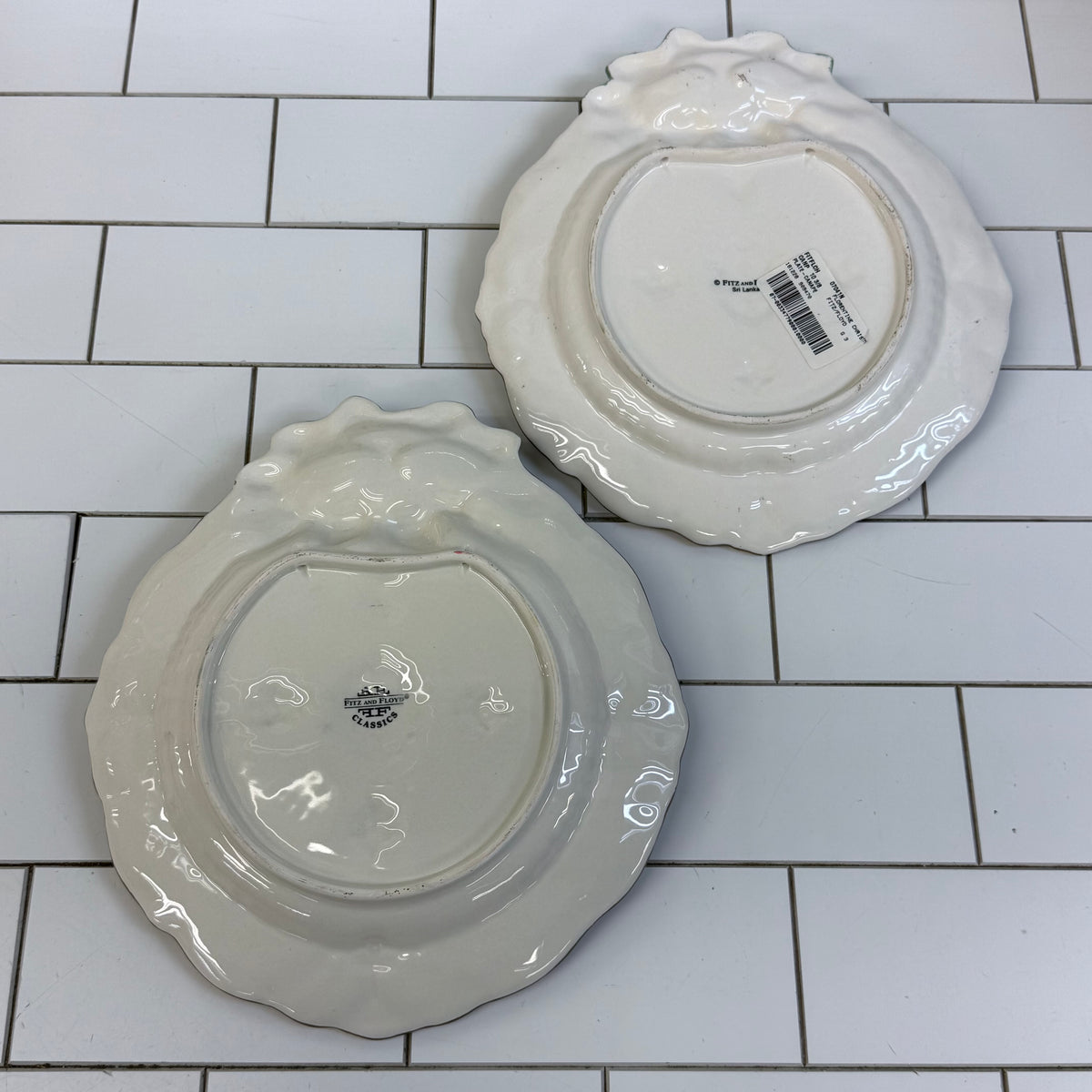 Fitz and Floyd Florentine Christmas Canapé Plates Set of 2