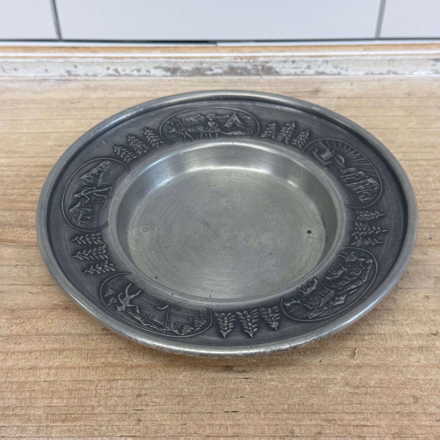 Vesttinn Norway Embossed Pewter Dish