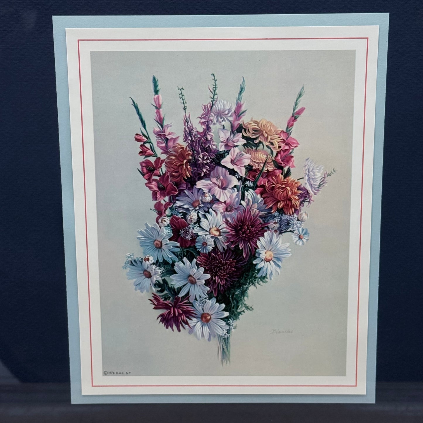 Floral Bouquet Peter Bianchi Lithograph Set of 2 Vintage 1976
