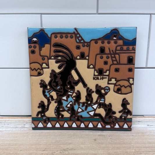 Earthtones Kokopelli Tile Trivet, Terracotta 1995