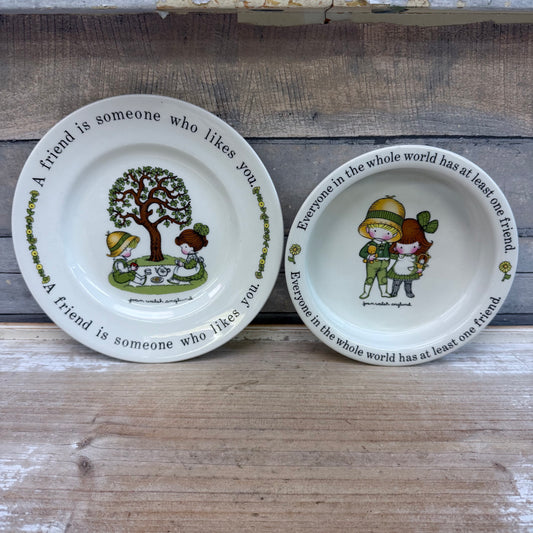 Johnson Bros. Joan Walsh Anglund Bowl and Plate, 1970s